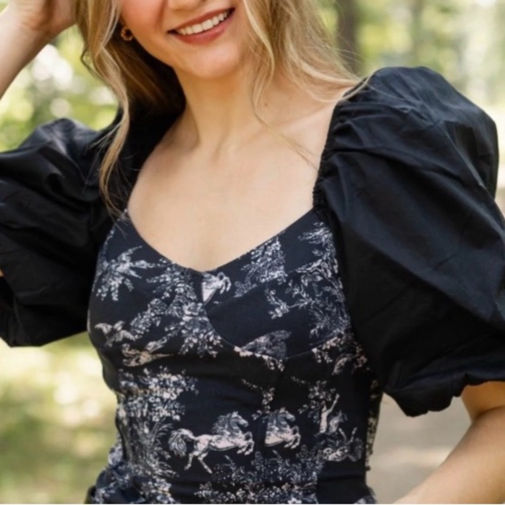 Free People Prairie Rose Body Suit Black